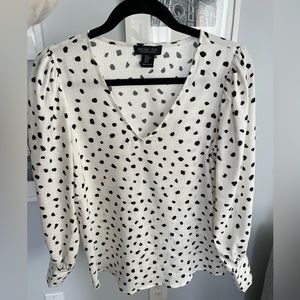 Rachel Zoe Cream and Black Polka Dot Blouse
